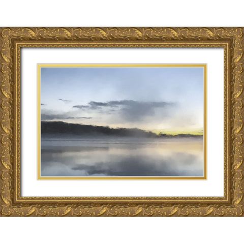 Sunrise Lake Gold Ornate Wood Framed Art Print with Double Matting by Curinga, Kim