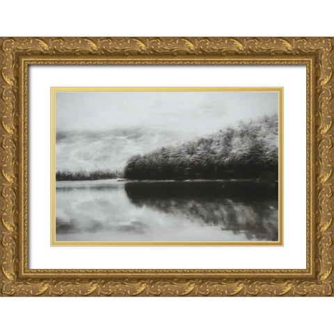 Forest Fog Gold Ornate Wood Framed Art Print with Double Matting by Curinga, Kim