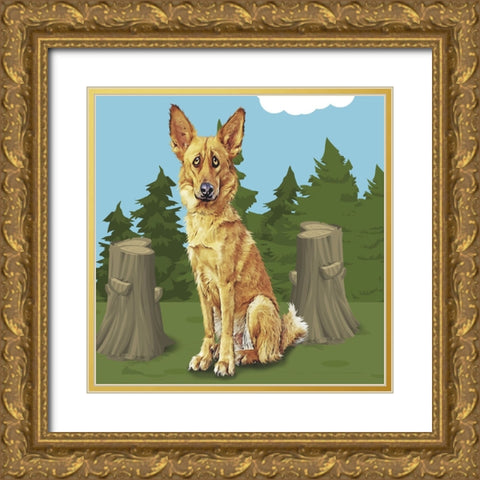 Gold Sheppard Gold Ornate Wood Framed Art Print with Double Matting by Curinga, Kim