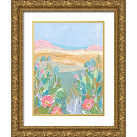 Pastel Desert I Gold Ornate Wood Framed Art Print with Double Matting by Marr, Laura