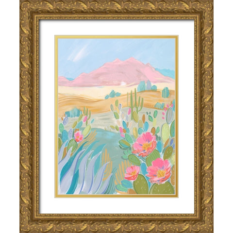 Pastel Desert II Gold Ornate Wood Framed Art Print with Double Matting by Marr, Laura
