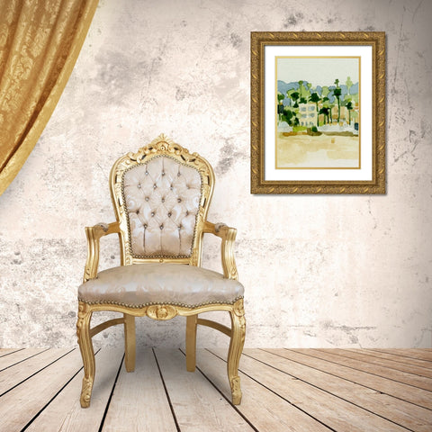 Beach Town III Gold Ornate Wood Framed Art Print with Double Matting by Caroline, Emma