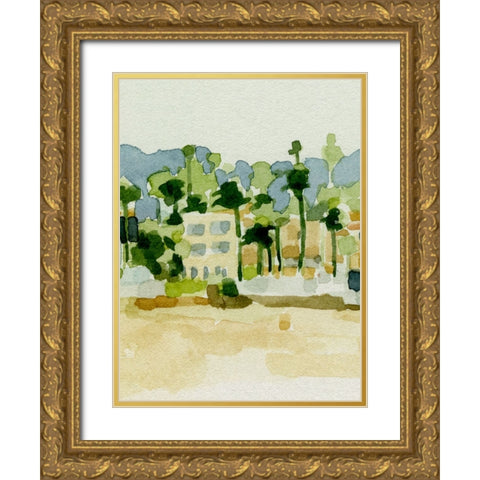 Beach Town III Gold Ornate Wood Framed Art Print with Double Matting by Caroline, Emma