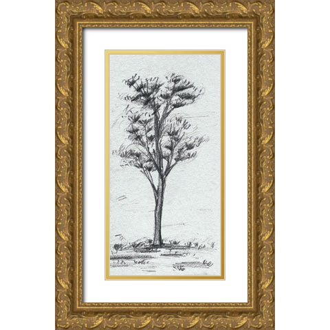 Tree in the Woods I Gold Ornate Wood Framed Art Print with Double Matting by Wang, Melissa
