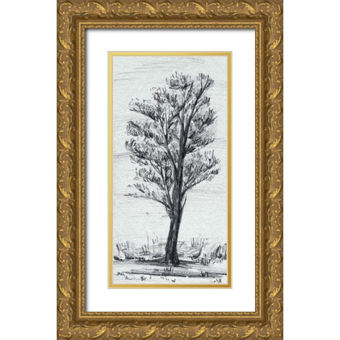 Tree in the Woods II Gold Ornate Wood Framed Art Print with Double Matting by Wang, Melissa