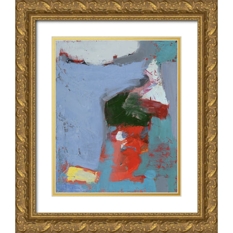 Colorful Expressionism I Gold Ornate Wood Framed Art Print with Double Matting by Ferrell, Erin McGee