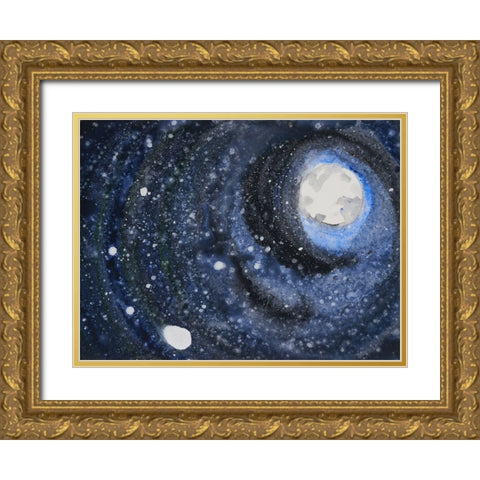 Starry Night Sky III Gold Ornate Wood Framed Art Print with Double Matting by Ferrell, Erin McGee
