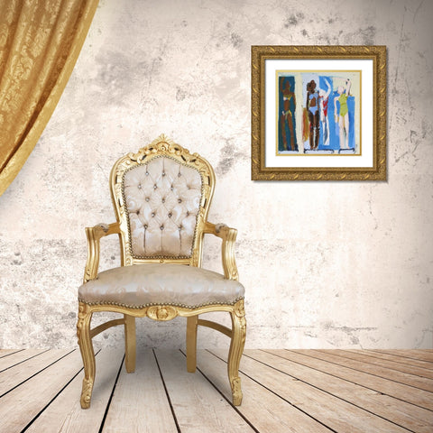Beach Sunbathers IV Gold Ornate Wood Framed Art Print with Double Matting by Ferrell, Erin McGee