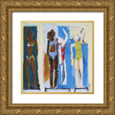Beach Sunbathers IV Gold Ornate Wood Framed Art Print with Double Matting by Ferrell, Erin McGee