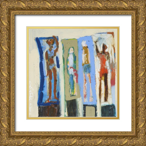 Beach Sunbathers VIII Gold Ornate Wood Framed Art Print with Double Matting by Ferrell, Erin McGee