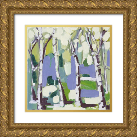 Birch in Summer II Gold Ornate Wood Framed Art Print with Double Matting by Ferrell, Erin McGee
