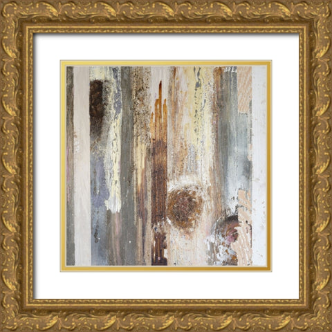 Textured Grain V Gold Ornate Wood Framed Art Print with Double Matting by Ferrell, Erin McGee