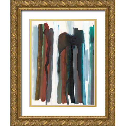 Lyrical Lines II Gold Ornate Wood Framed Art Print with Double Matting by Fuchs, Jodi