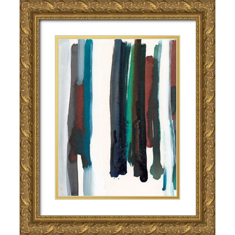 Lyrical Lines III Gold Ornate Wood Framed Art Print with Double Matting by Fuchs, Jodi
