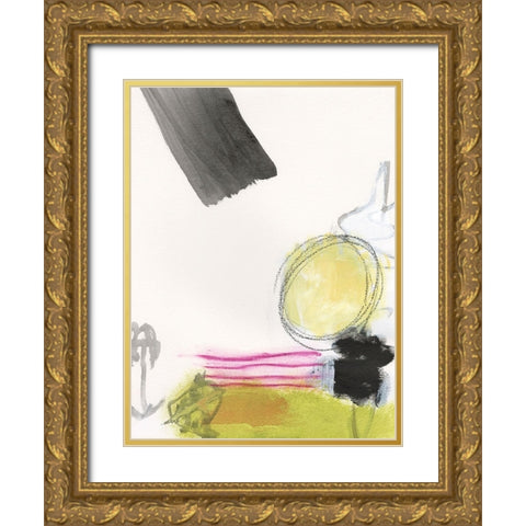 Lulu Abstract I Gold Ornate Wood Framed Art Print with Double Matting by Fuchs, Jodi