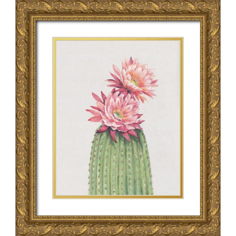 Cactus Blossom II Gold Ornate Wood Framed Art Print with Double Matting by OToole, Tim