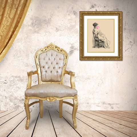 Victorian Ladies Misbehaving III Gold Ornate Wood Framed Art Print with Double Matting by Longley, Alicia