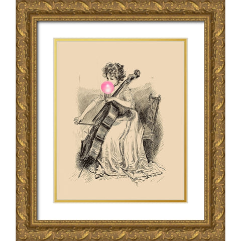 Victorian Ladies Misbehaving IV Gold Ornate Wood Framed Art Print with Double Matting by Longley, Alicia