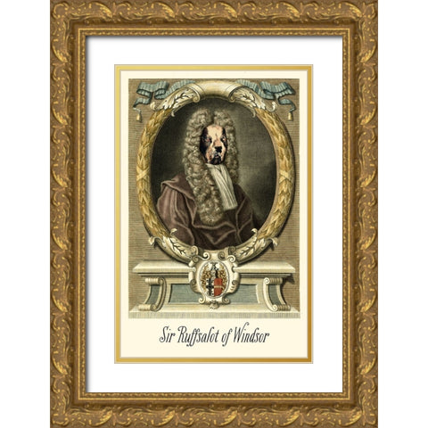 Royal Dog Portrait I Gold Ornate Wood Framed Art Print with Double Matting by Longley, Alicia