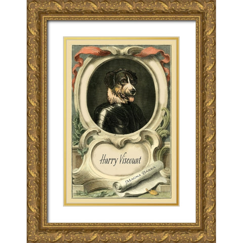 Royal Dog Portrait III Gold Ornate Wood Framed Art Print with Double Matting by Longley, Alicia