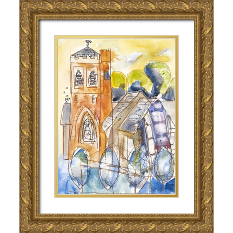Episcopal Church of St. Mary II Gold Ornate Wood Framed Art Print with Double Matting by Ferrell, Erin McGee