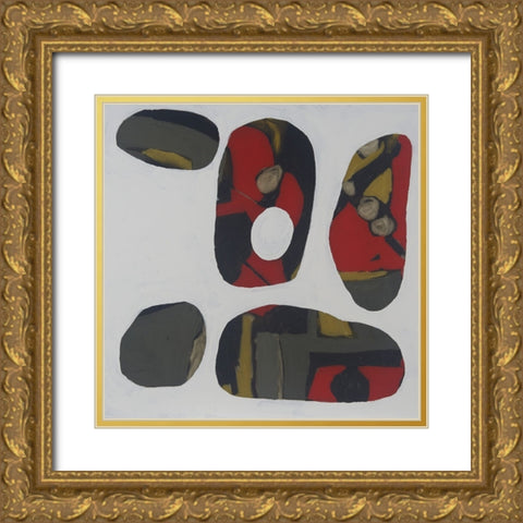 Painted Stones II Gold Ornate Wood Framed Art Print with Double Matting by Ferrell, Erin McGee