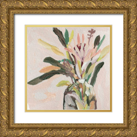 Glass Bouquet III Gold Ornate Wood Framed Art Print with Double Matting by Wang, Melissa