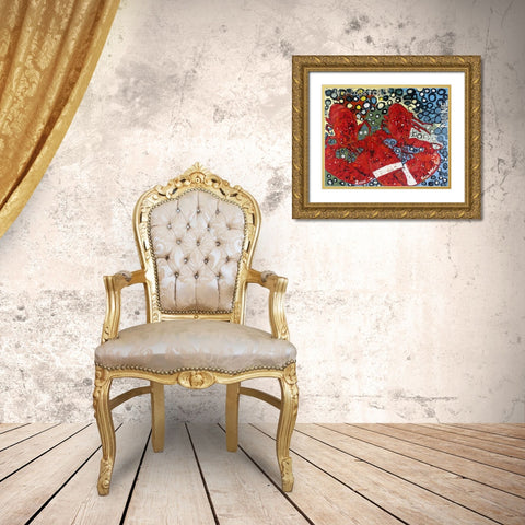 Twin Lobsters I Gold Ornate Wood Framed Art Print with Double Matting by Ferrell, Erin McGee
