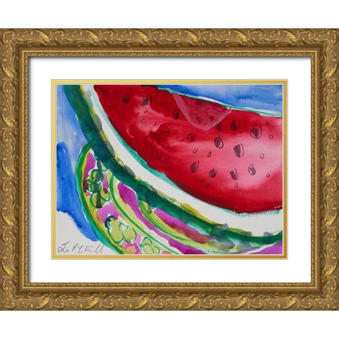 Watermelon VI Gold Ornate Wood Framed Art Print with Double Matting by Ferrell, Erin McGee
