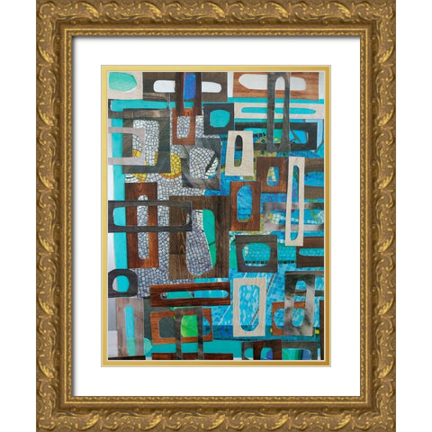 Pompeii Baths II Gold Ornate Wood Framed Art Print with Double Matting by Good, Coco