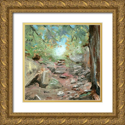 Trail in Woods Gold Ornate Wood Framed Art Print with Double Matting by Iafrate, Sandra