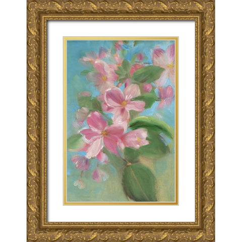 Sweeping Florals Gold Ornate Wood Framed Art Print with Double Matting by Iafrate, Sandra