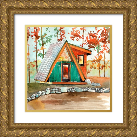 Cabin in the Woods I Gold Ornate Wood Framed Art Print with Double Matting by McCreery, Paul