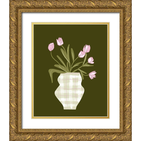 The Daily Tulip III Gold Ornate Wood Framed Art Print with Double Matting by Sizemore, Natalie