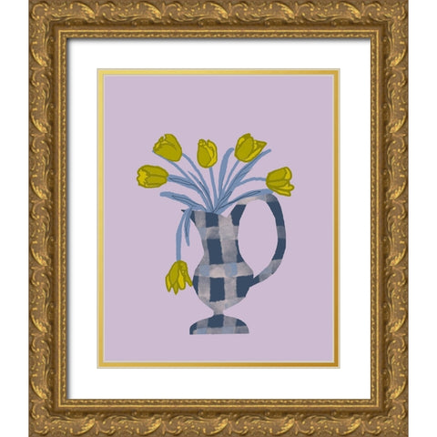 The Daily Tulip IV Gold Ornate Wood Framed Art Print with Double Matting by Sizemore, Natalie