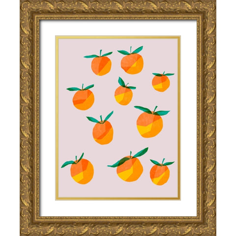 Peach Groupings II Gold Ornate Wood Framed Art Print with Double Matting by Ewer, Rebekah