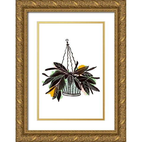 Plant Pop I Gold Ornate Wood Framed Art Print with Double Matting by Ewer, Rebekah