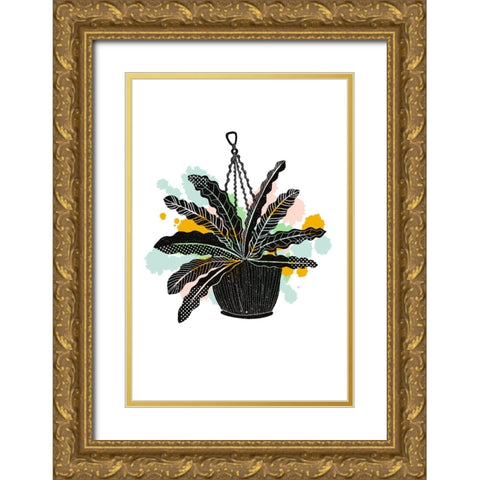 Plant Pop III Gold Ornate Wood Framed Art Print with Double Matting by Ewer, Rebekah