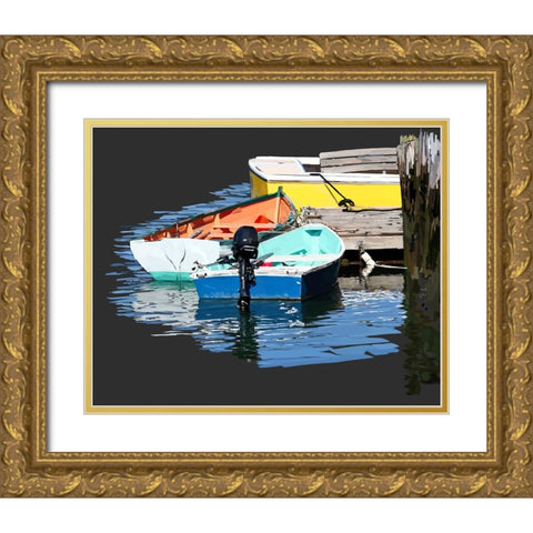 Boat Study II Gold Ornate Wood Framed Art Print with Double Matting by Kalina, Emily