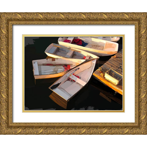 Boat Study IV Gold Ornate Wood Framed Art Print with Double Matting by Kalina, Emily