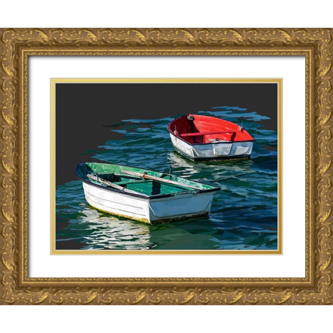 Boat Study V Gold Ornate Wood Framed Art Print with Double Matting by Kalina, Emily
