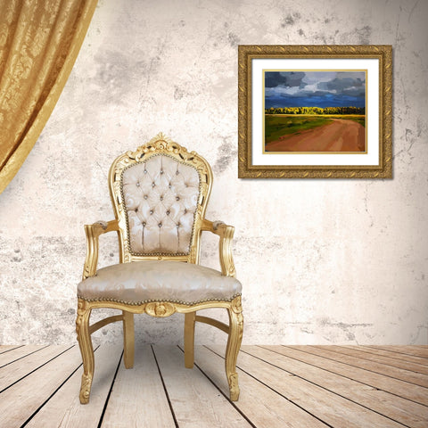 Landscape Drama Gold Ornate Wood Framed Art Print with Double Matting by Kalina, Emily