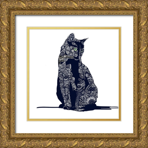 Zentangle I Gold Ornate Wood Framed Art Print with Double Matting by Kalina, Emily