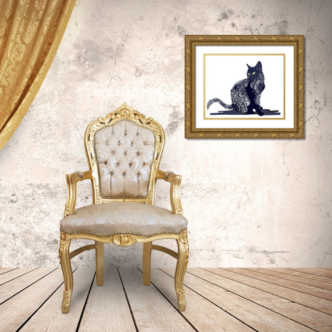 Zentangle II Gold Ornate Wood Framed Art Print with Double Matting by Kalina, Emily