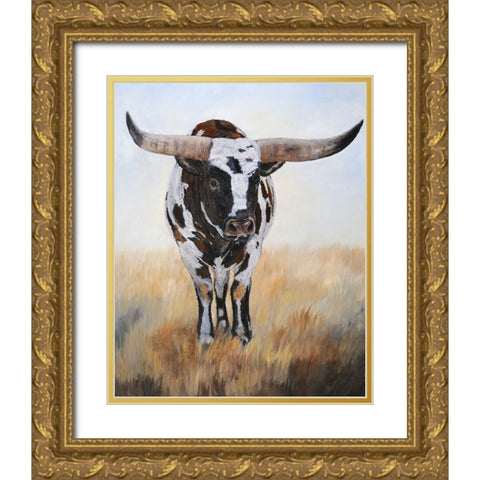 Longhorn Samurai I Gold Ornate Wood Framed Art Print with Double Matting by Winkler, Kathy