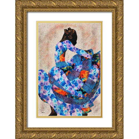 Her Beauty II Gold Ornate Wood Framed Art Print with Double Matting by Saunders, Alonzo