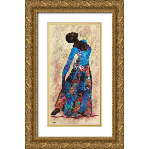 Her Beauty III Gold Ornate Wood Framed Art Print with Double Matting by Saunders, Alonzo