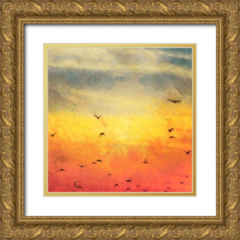 Morning Flight II Gold Ornate Wood Framed Art Print with Double Matting by Saunders, Alonzo