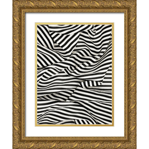 Black White Bold and Bright II Gold Ornate Wood Framed Art Print with Double Matting by Aldridge, Ashley