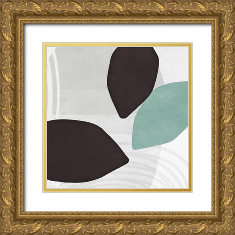 Shapes n Lines Abstract  I Gold Ornate Wood Framed Art Print with Double Matting by Aldridge, Ashley